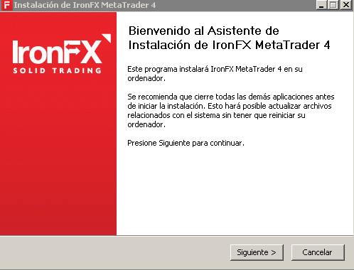 ironfx instalación